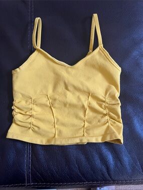 Free People Yellow Ruched Cami